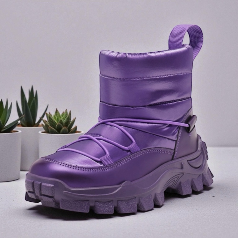 Dream Pairs Kids Kids Warm Snow Boots in Purple Size 3